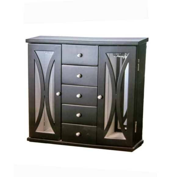 Wood & Glass Jewelry Armoire - Picture 2 of 7